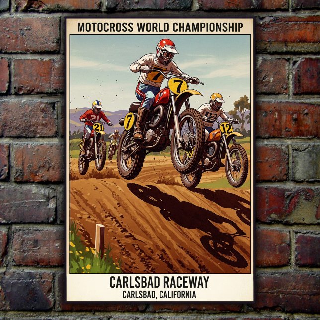 Vintage Carlsbad Raceway Motocross Wall Poster (Creator Uploaded)