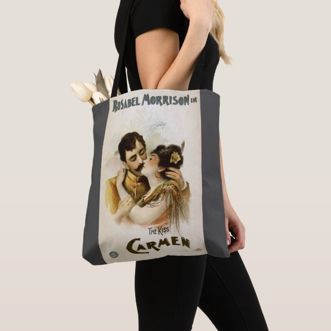 Vintage Carmen  The Kiss Tote Bag (Close Up)