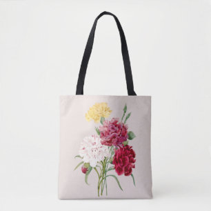 Vintage Carnation Flowers Print  Tote Bag