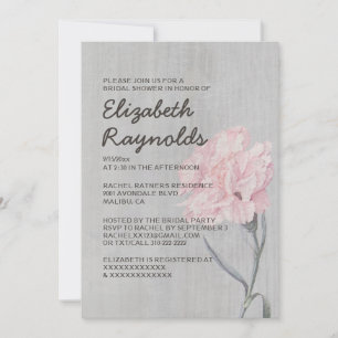 Vintage Carnations Bridal Shower Invitations