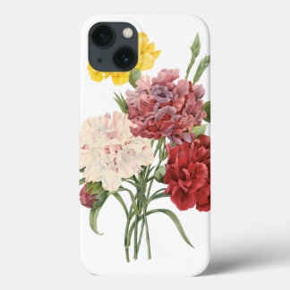 Vintage Carnations Dianthus Garden Flowers Redoute iPhone 13 Case