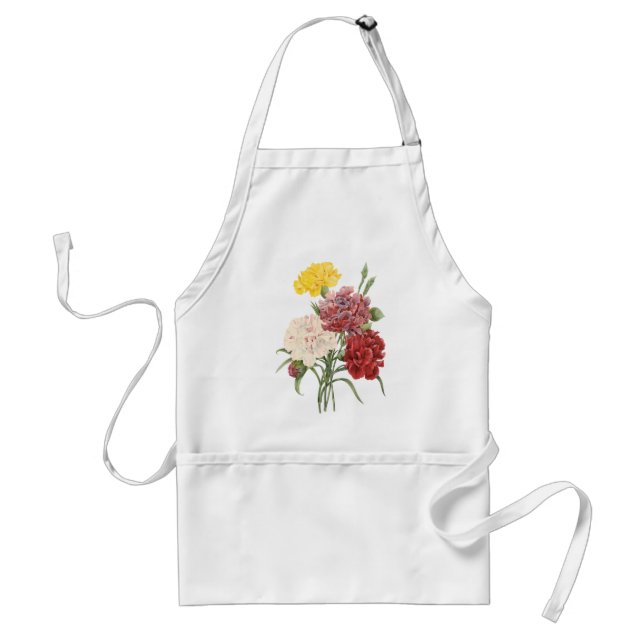 Vintage Carnations Dianthus Garden Flowers Redoute Standard Apron (Front)