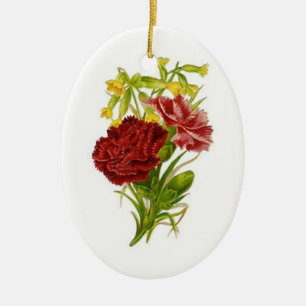 Vintage Carnations Ornament
