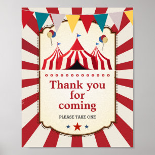 Vintage Carnival Birthday Thank you for coming Poster