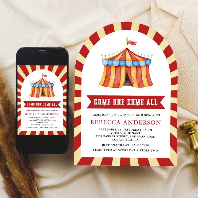 Vintage Carnival Circus Baby Shower Invitation (Creator Uploaded)