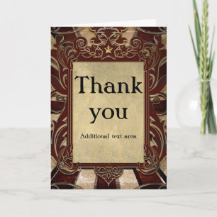 Vintage Carnival Elegant Thank You Fold Card