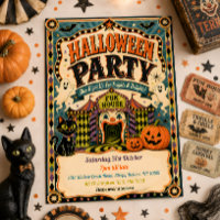 Vintage Carnival Halloween Party Invitation