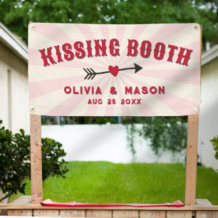 Vintage Carnival Kissing Booth Photo Wedding  Banner