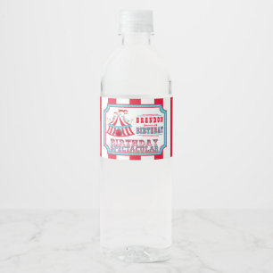Vintage Carnival or Circus, Birthday Water Bottle Label