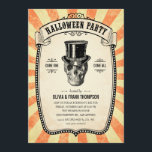 Vintage Carnival Show Halloween Invitations<br><div class="desc">Vintage Halloween Party Invitations featuring a skull in a top hat and an antique carnival poster design.</div>