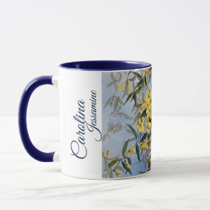 Vintage Carolina Jessamine Yellow Flowers Floral Mug