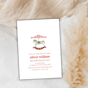 Vintage Carousel Carnival Circus Baby Shower  Invitation