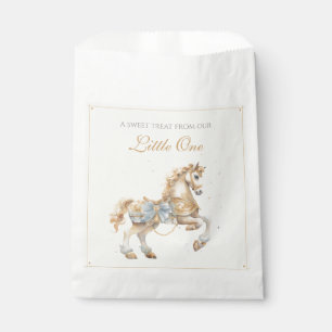 Vintage Carousel Horse Blue Watercolor Baby Shower Favour Bags