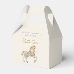 Vintage Carousel Horse Blue Watercolor Baby Shower Favour Box
