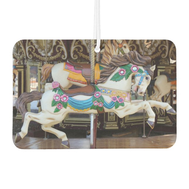 Vintage Carousel Horse galloping Car Air Freshener (Front)