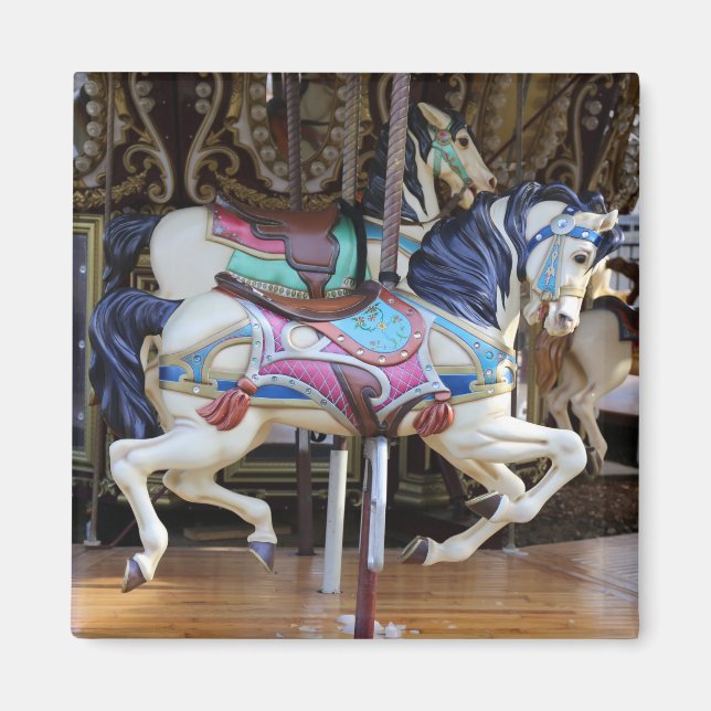 Vintage Carousel Horse galloping II Magnet (Front)