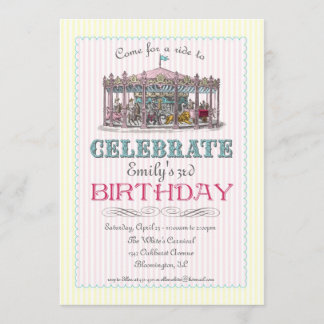 Vintage Carousel Party Invitation