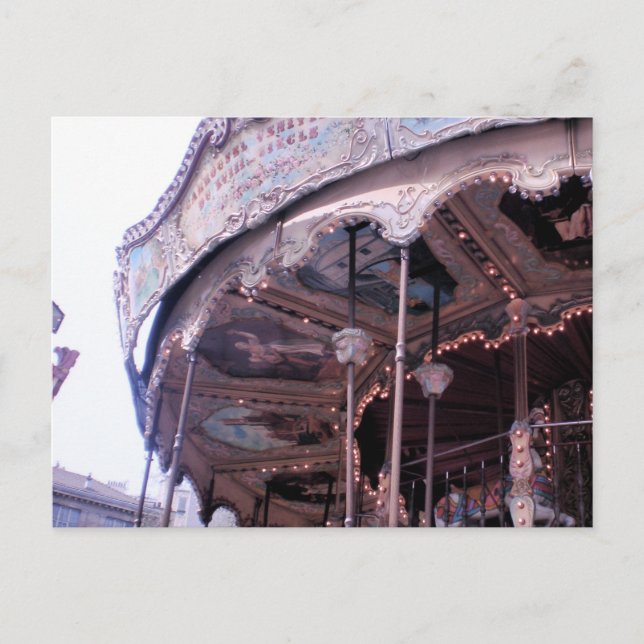 Vintage Carousel Postacrd Postcard (Front)