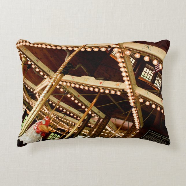 Vintage Carousel Rooster Decorative Cushion (Front)