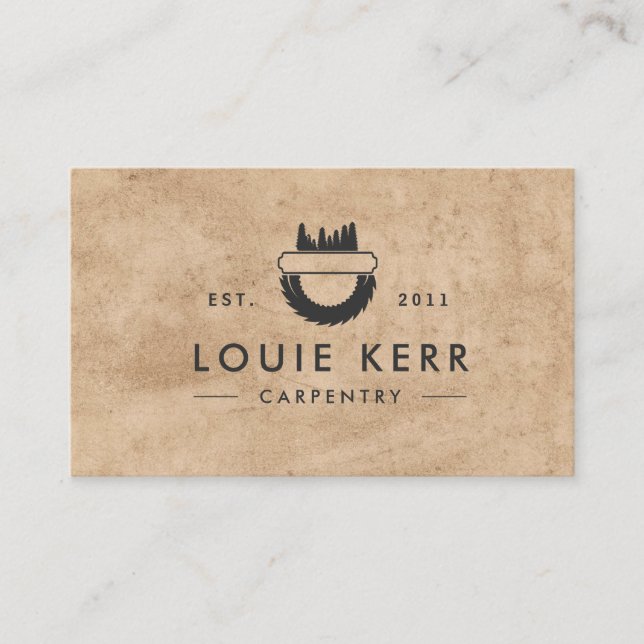 Vintage Carpentry Carpenter Business Card (Front)