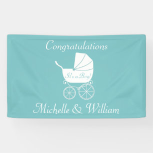 Vintage Carriage Baby Shower Banner