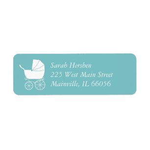 Vintage Carriage Baby Shower Cute Blue Boy