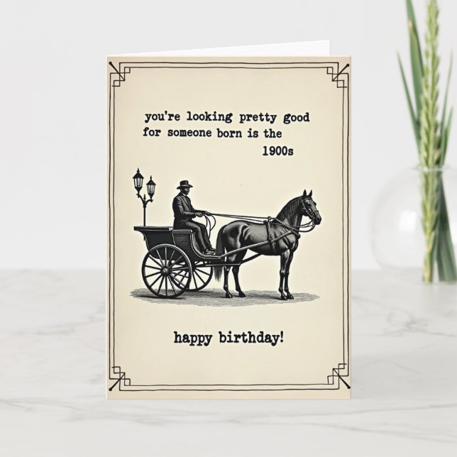 Vintage Carriage Birthday Card (Front)