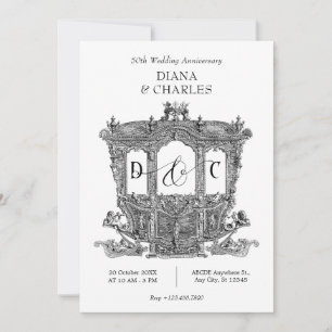 Vintage Carriage royal wedding anniversary Invitation