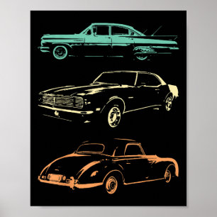 Vintage Cars - 80s & 90s Graphic Retro Poster