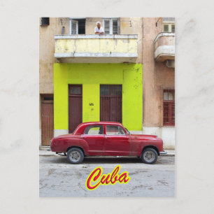 Vintage cars and old facades, Havana, Cuba Postcard