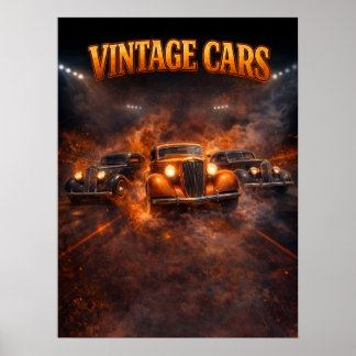 Vintage Cars Bootleg Retro Style Poster