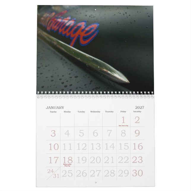 Vintage Cars Calendar (Jan 2027)