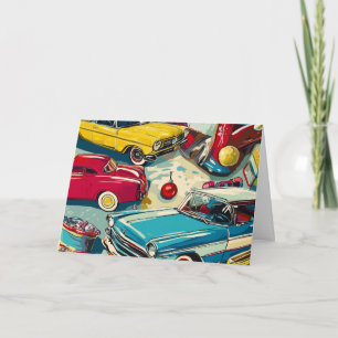 Vintage Cars Christmas Card