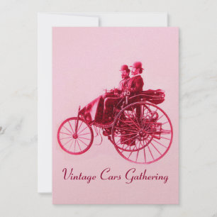 ViNTAGE CARS GATHERING champagne red fuchsia pink Invitation