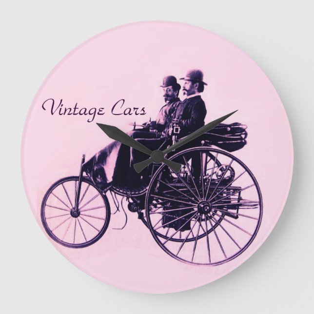 Vintage Cars Gathering Large Clock (Front)
