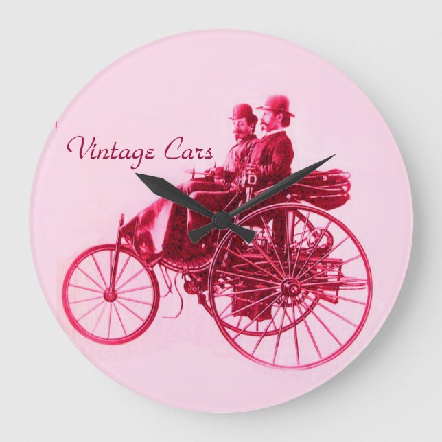 Vintage Cars Gathering Large Clock (Front)