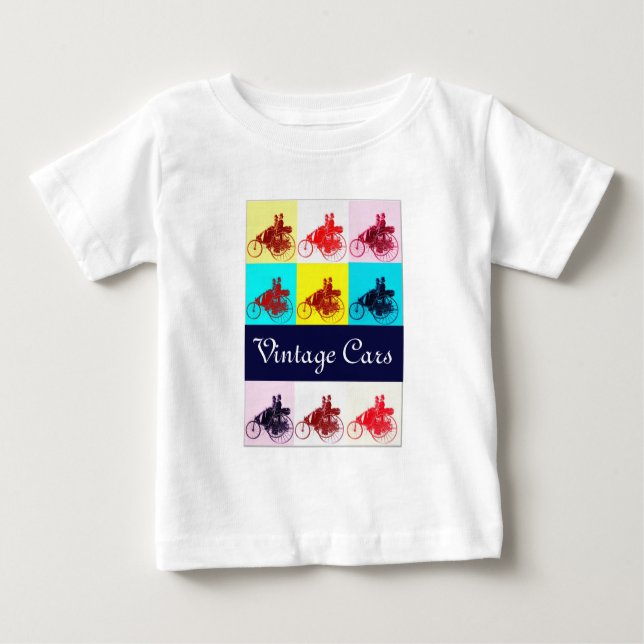 Vintage Cars Gathering Pop Art Baby T-Shirt (Front)