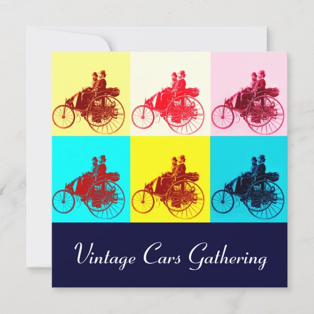 ViNTAGE CARS GATHERING POP ART Invitation (Front)