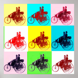 ViNTAGE CARS GATHERING POP ART Poster