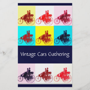 ViNTAGE CARS GATHERING POP ART Stationery