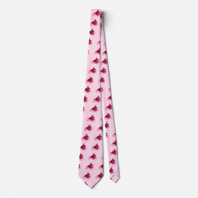 Vintage Cars Gathering,red pink Tie (Front)