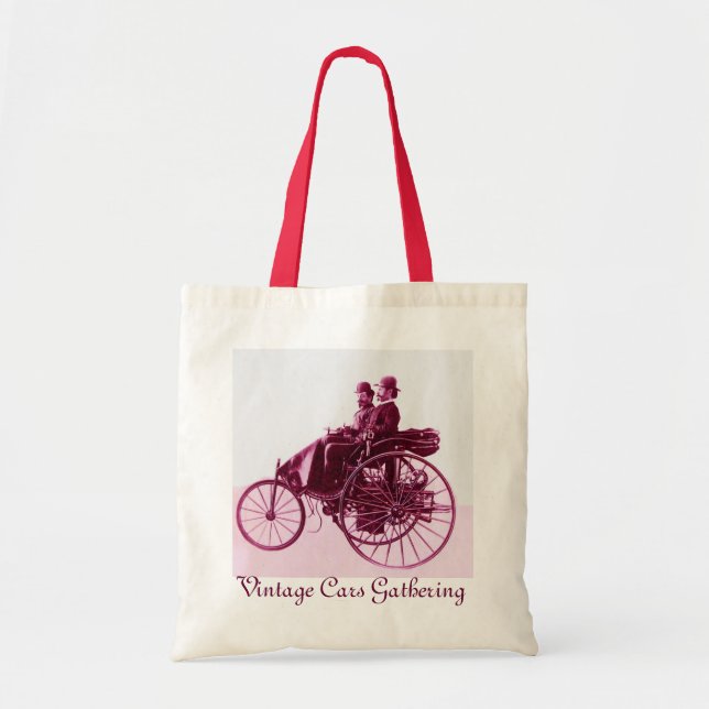 ViNTAGE CARS GATHERING red purple pink Tote Bag (Front)