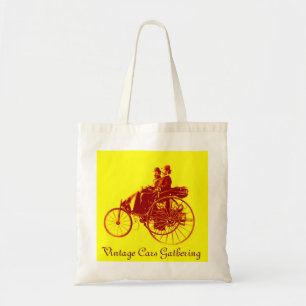 ViNTAGE CARS GATHERING , yellow brown Tote Bag