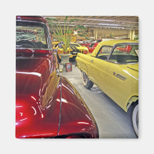Vintage cars in Tallahassee Automobile Museum Magnet