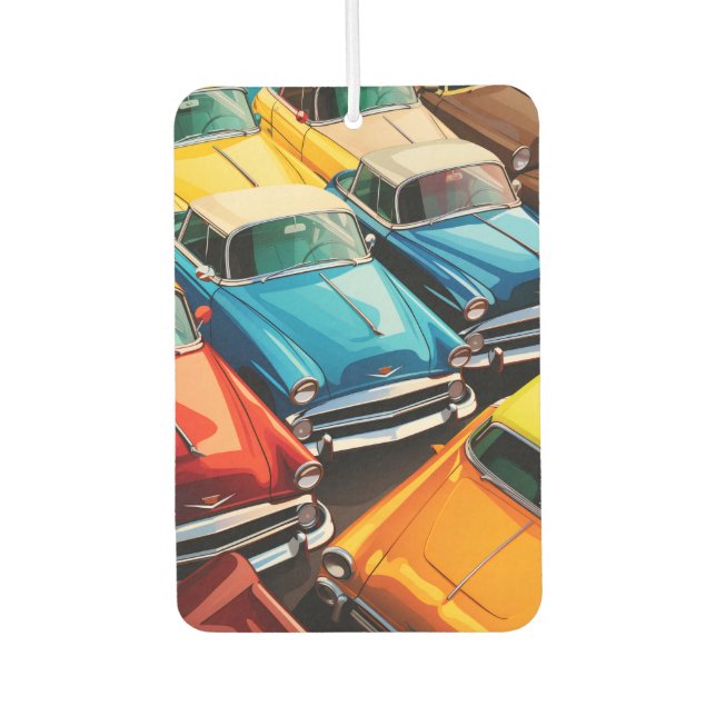 Vintage Cars Pattern Car Air Freshener (Front)