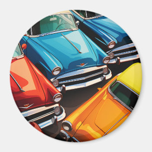 Vintage Cars Pattern Magnet