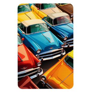 Vintage Cars Pattern Magnet