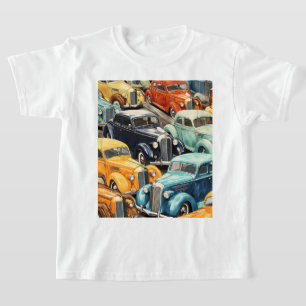 Vintage Cars Pattern T-Shirt