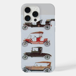 VINTAGE CARS, Red Grey Classic Car iPhone 15 Pro Max Case