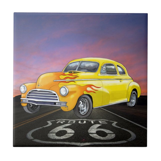 Vintage Cars - Route 66 - SRF Tile (Front)